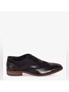 Men’s Royal Shoes Bruce Black Leather Suede Oxford Size 10  US!